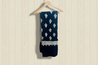 Waadi Royal Bule Shawl with  Silver Tilla Work