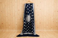 Waadi Royal Bule Shawl with  Silver Tilla Work