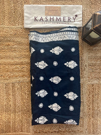 Waadi Royal Dusky Bule Shawl with  Silver Tilla Work