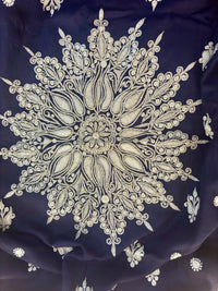 Waadi Royal Bule Shawl with Tilla Work