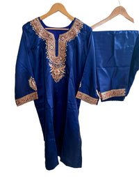Leela Stitched Navy Blue Tilla Suit Set with dupatta