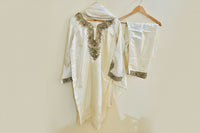 Leela Stitched White Tilla Suit Set with Dupatta