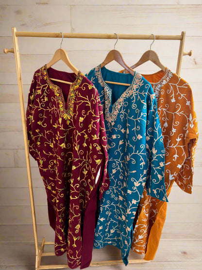 Gulaab Jaali Aari Embroidery Work Phiran