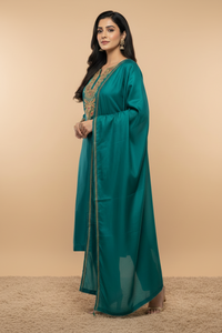 Leela Stitched Green Tilla Suit Set with Dupatta