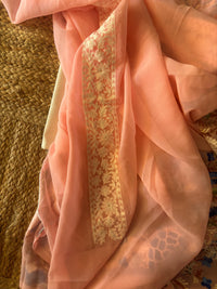Lailaa Pink Saree with Kashmiri Aari Embroidery