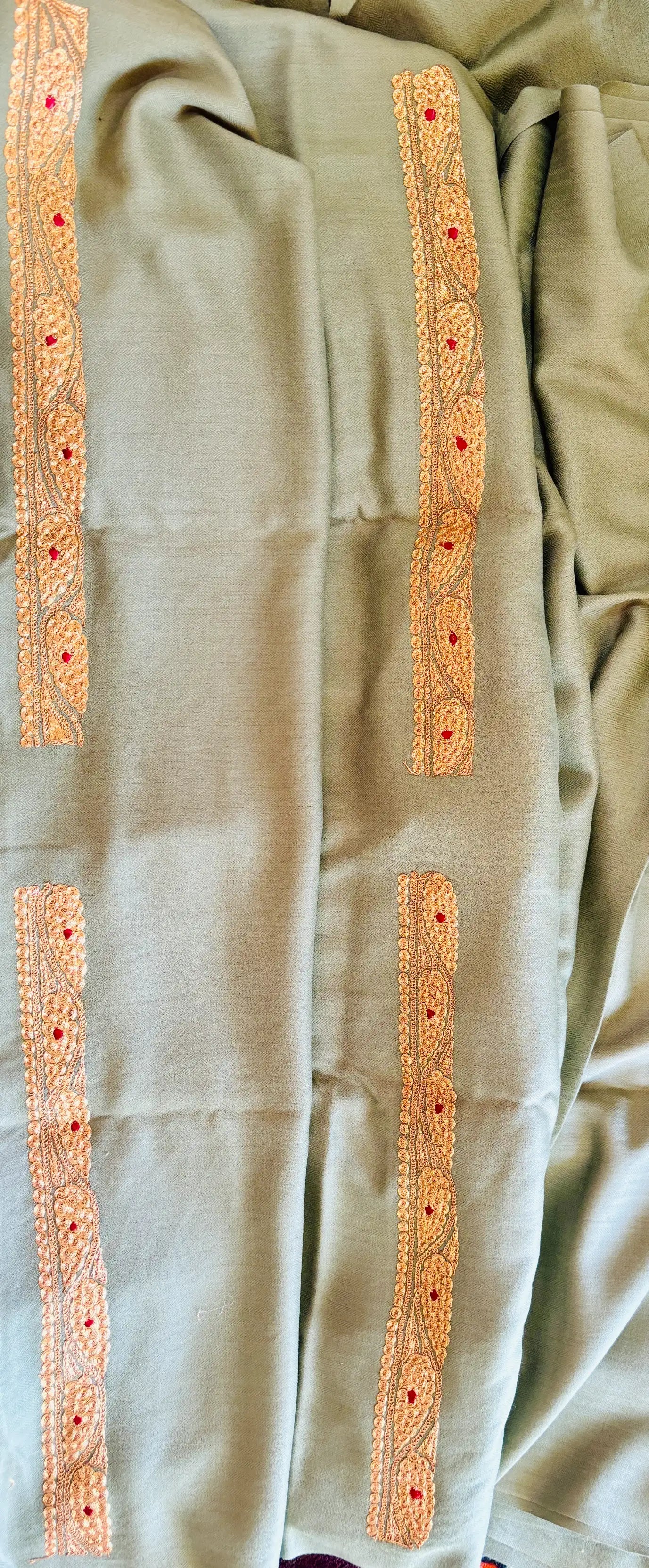 Premium Pastel Green Unstiched Suit with Tilaa Embroidery