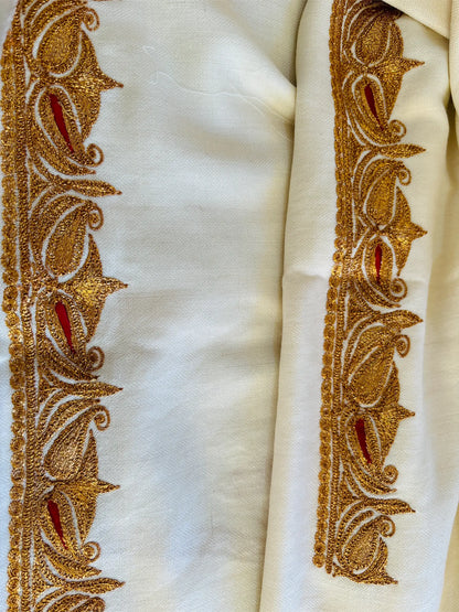 Premium Ivory Unstiched Suit with Tilaa Embroidery