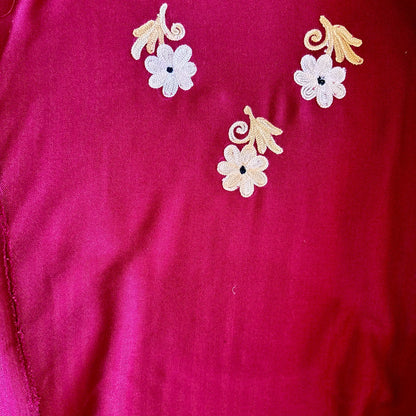 Maroon Unstiched Suit with Aari Embroidery