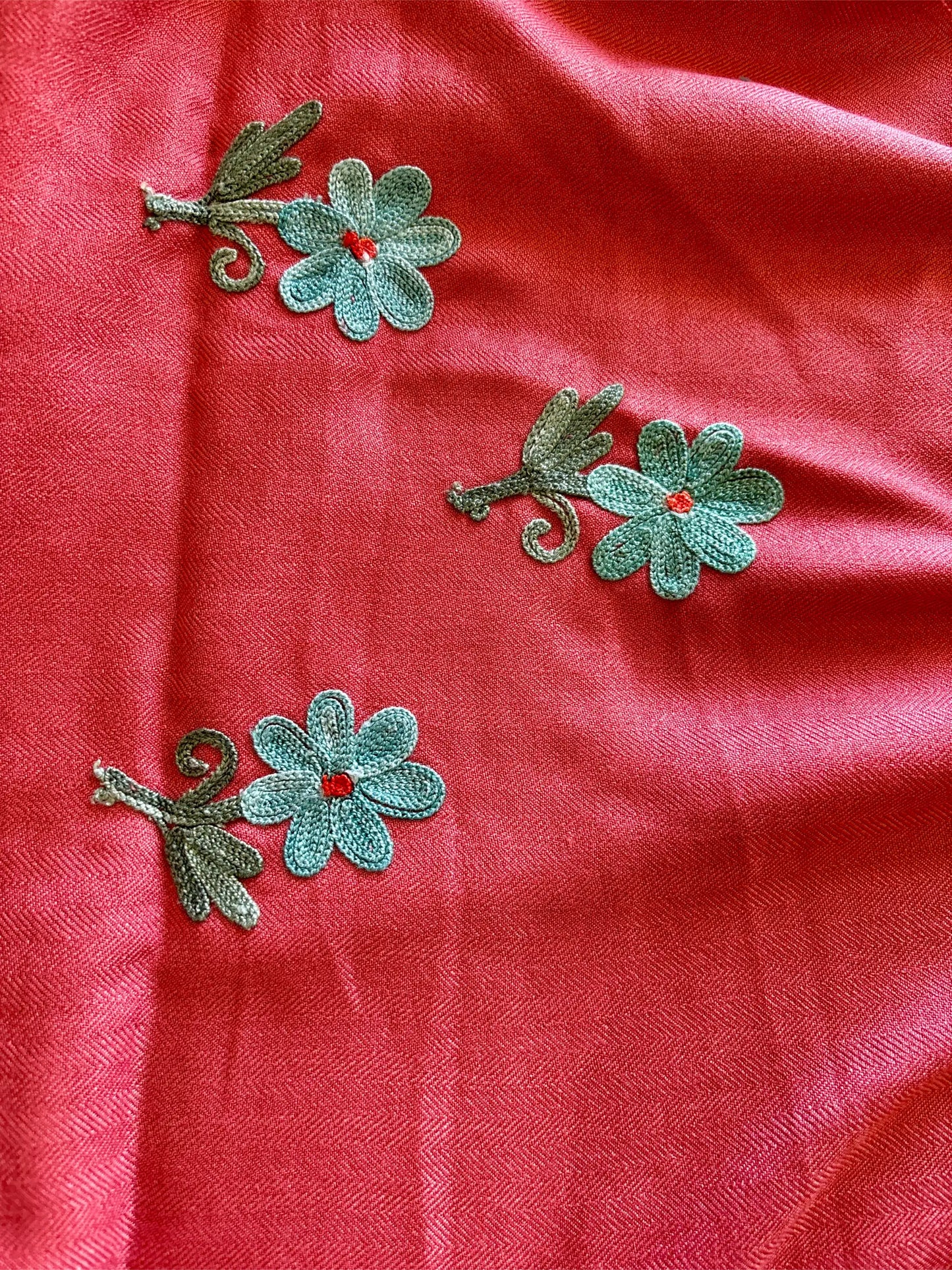 Pink Unstiched Suit with Aari Embroidery