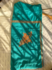 Omang Ferozi Crepe Saree with Kasmiri Tilla Embroidery