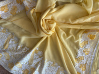 Lailaa Light Yellow Aari Work Saree