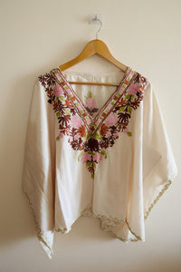 Heer Ivory Multi Color Short Aari Work Kaftan