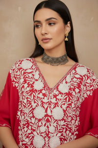 Heer Red Color Aari Work Kaftan