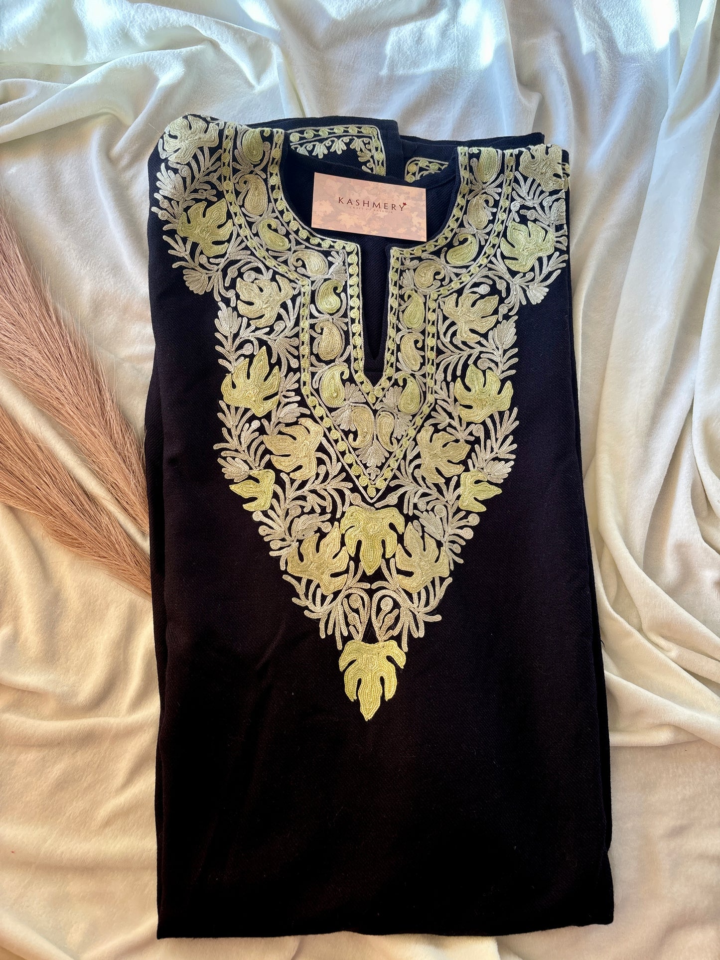 Chinar Black Embroidery Aari Work Pheran