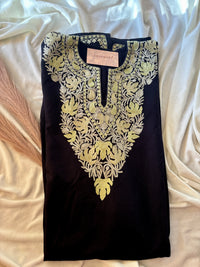 Chinar Black Embroidery Aari Work Pheran