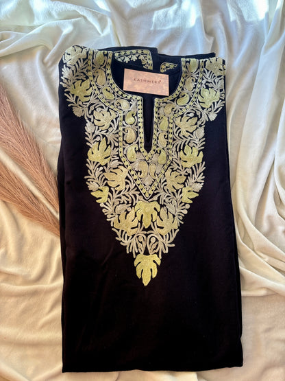 Chinar Black Embroidery Aari Work Pheran