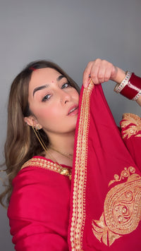 Pamposh Rani Pink Crepe Saree with Kashmiri Tilla Embroidery