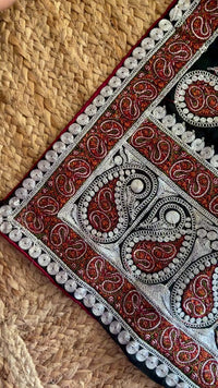 Lailaa Black Saree with Kashmiri Soni  & Tilla Embroidery