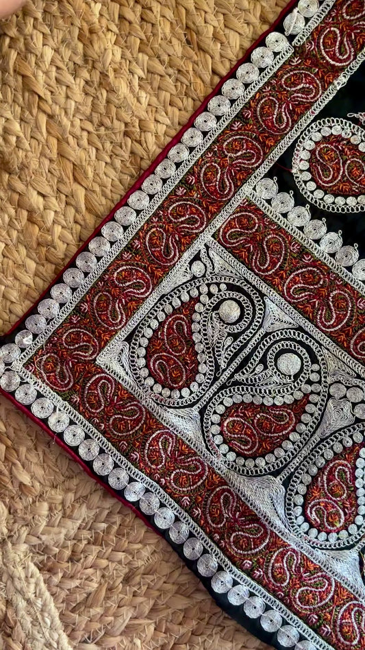 Lailaa Black Saree with Kashmiri Soni  & Tilla Embroidery