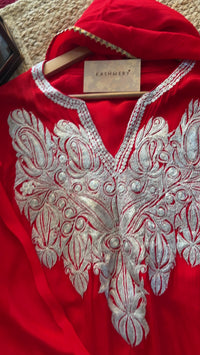 Leela Stitched Red Premium Crepe Suit Set with Tilla Embroidery