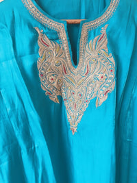 Leela Stitched Firozi Blue Tilla Pheran Set