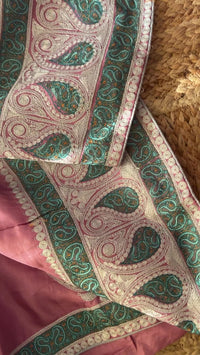 Lailaa Pink Saree with Kashmiri Soni  & Tilla Embroidery