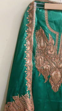 Khwaab Green Silk Suit with Botta Tilla Embroidery